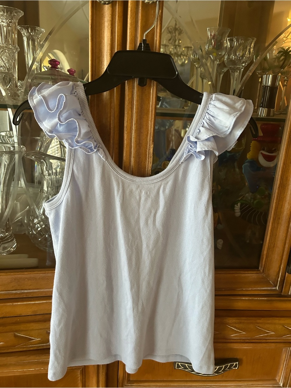 Old Navy Ribbed Ruffle-Strap Tank Top White Medium - Picture 2 of 5